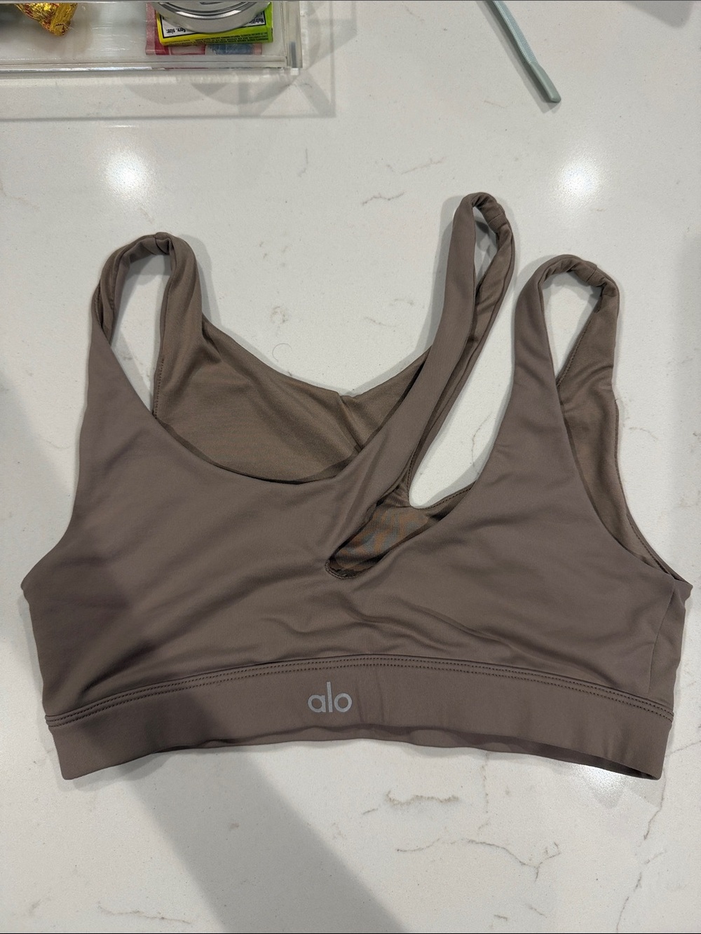 ALO Yoga Taupe Sports Bra - Picture 2 of 4